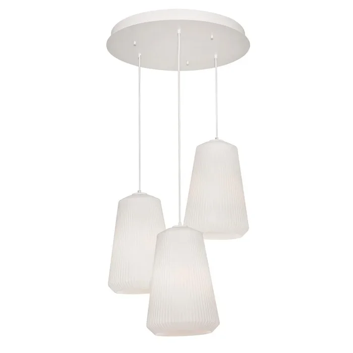 AFX Lighting – ISLP11WHRND3 – Three Light Pendant – Isla – White