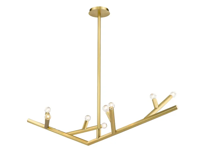 Avenue Lighting – HF8888-BB – Eight Light Linear Pendant – The Oaks – Brushed Brass