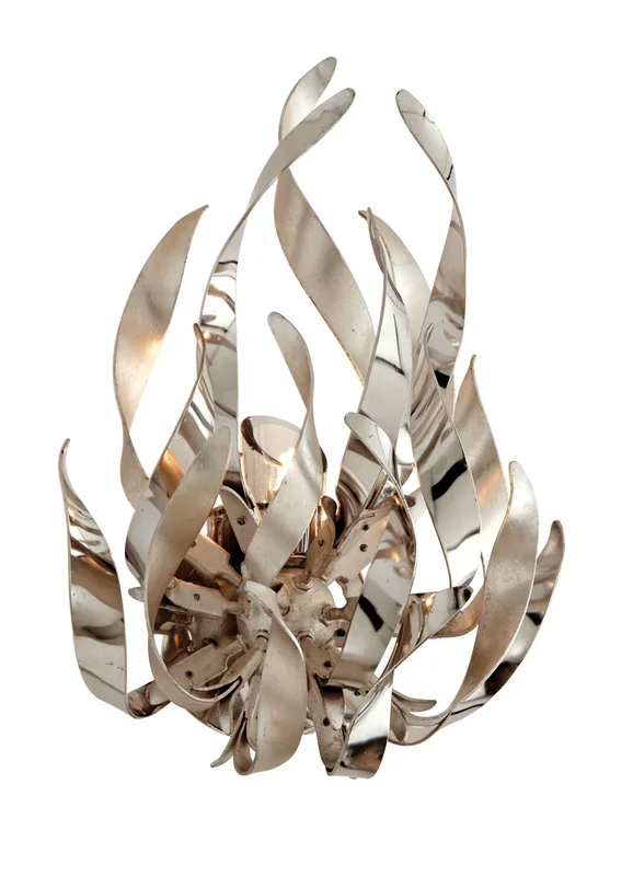 Corbett Lighting – 154-11-SL/SS – One Light Wall Sconce – Graffiti – Silver Leaf