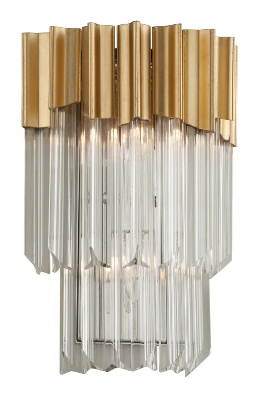 Corbett Lighting – 220-12-GL/SS – Two Light Wall Sconce – Charisma – Gold Leaf W Polished Stainless