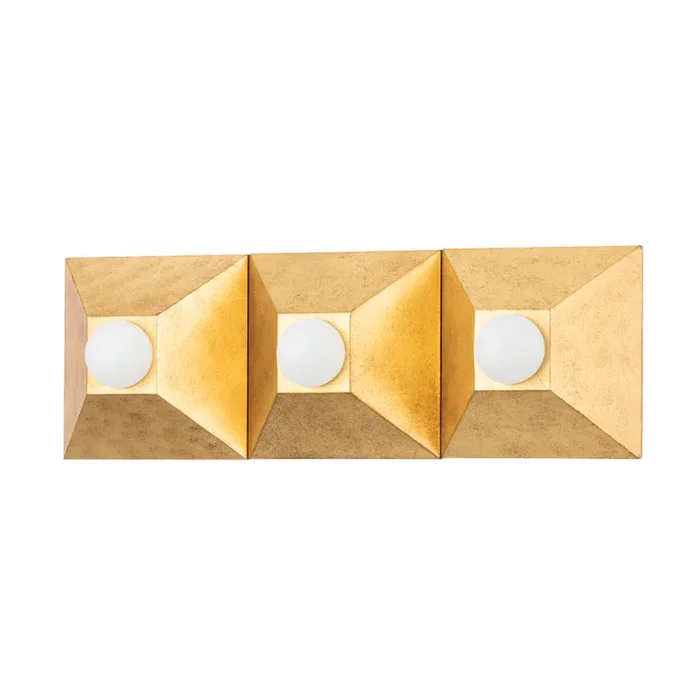Corbett Lighting – 325-03-VGL – Three Light Bath And Vanity – Max – Vintage Gold Leaf