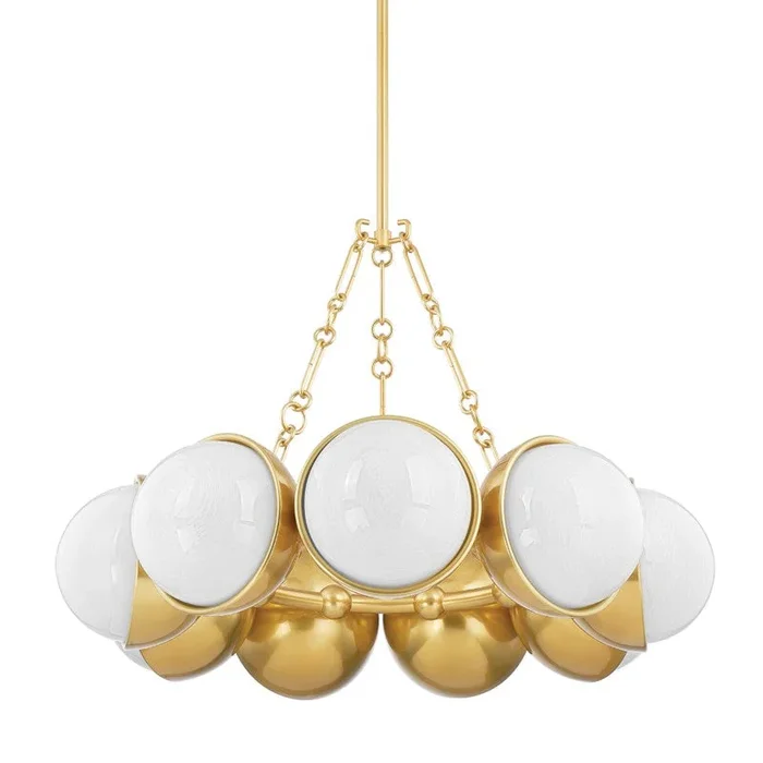 Corbett Lighting – 340-34-VPB – Nine Light Chandelier – Althea – Vintage Polished Brass