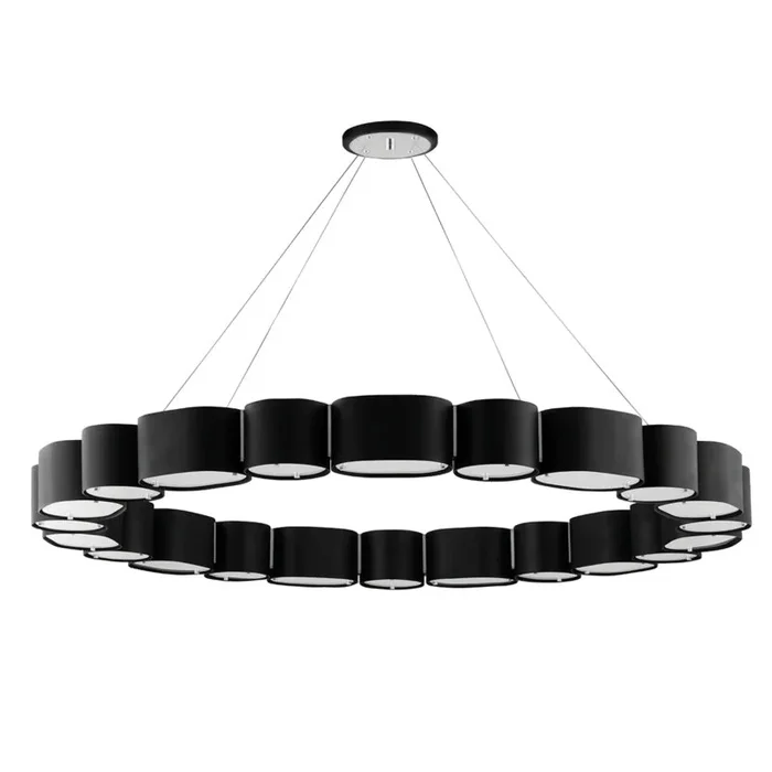 Corbett Lighting – 393-50-SBK/SS – 22 Light Chandelier – Opal – Soft Black/Stainless Steel