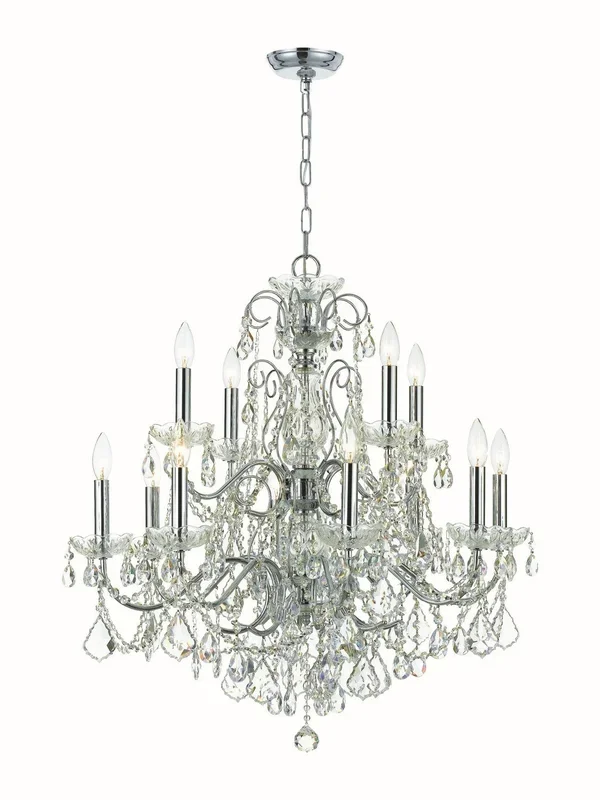 Crystorama – 3228-CH-CL-I – 12 Light Chandelier – Imperial – Polished Chrome – 3228CHCLI