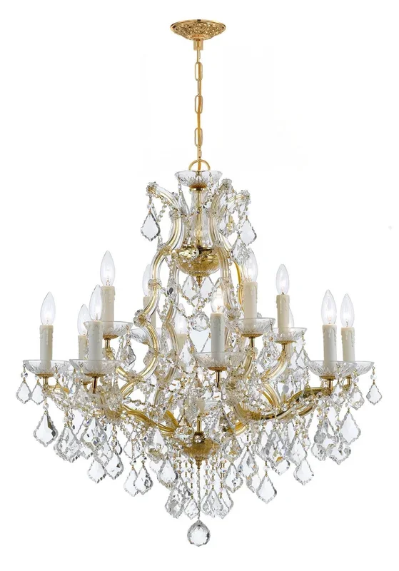 Crystorama – 4412-GD-CL-I – 13 Light Chandelier – Maria Theresa – Gold – 4412GDCLI