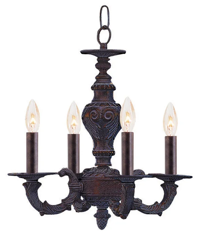 Crystorama – 5124-VB – Four Light Mini Chandelier – Paris Market – Venetian Bronze – 5124VB