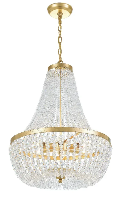 Crystorama – 608-GA – Six Light Chandelier – Rylee – Antique Gold – 608GA