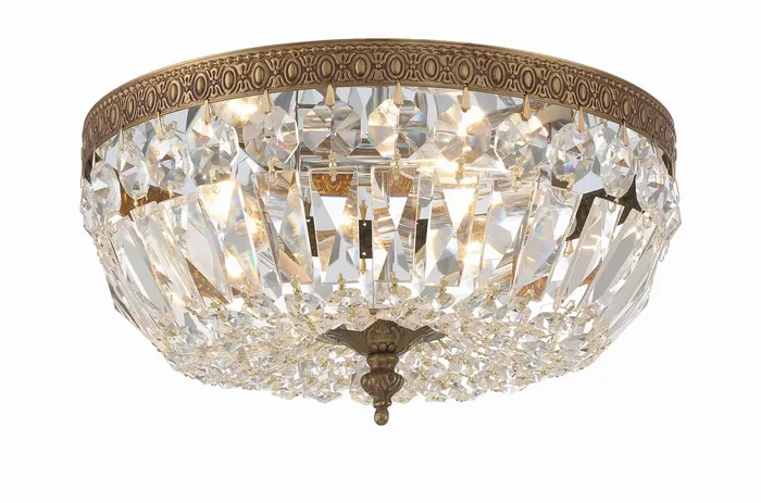 Crystorama – 712-OB-CL-MWP – Three Light Flush Mount – Ceiling Mount – Olde Brass – 712OBCLMWP