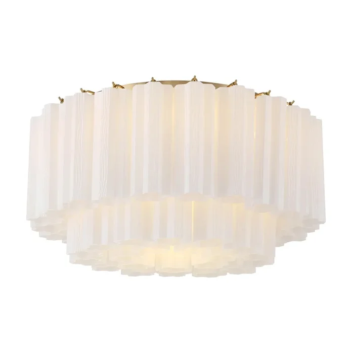 Crystorama – ADD-321-AG-WH – Seven Light Flush Mount – Addis – Aged Brass – ADD321AGWH