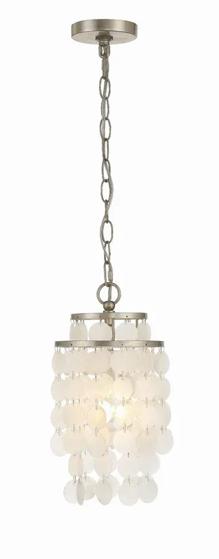 Crystorama – BRI-3000-SA – One Light Mini Chandelier – Brielle – Antique Silver – BRI3000SA