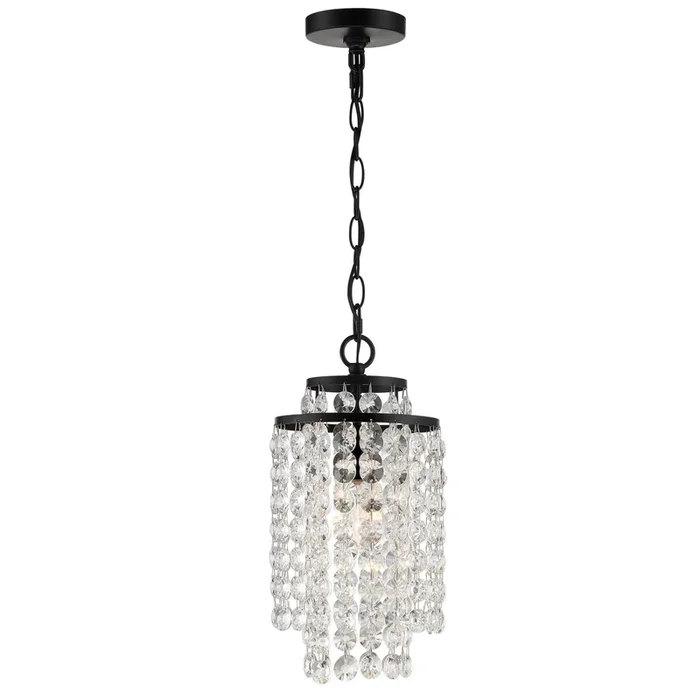 Crystorama – GAB-B7301-MK – One Light Chandelier – Gabrielle – Matte Black – GABB7301MK