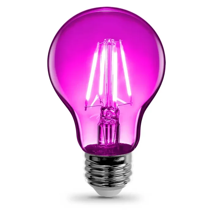 Feit Electric Filament Colored LED 3.6W Medium Base A19 Transparent Pink Bulb (A19/TPK/LED)