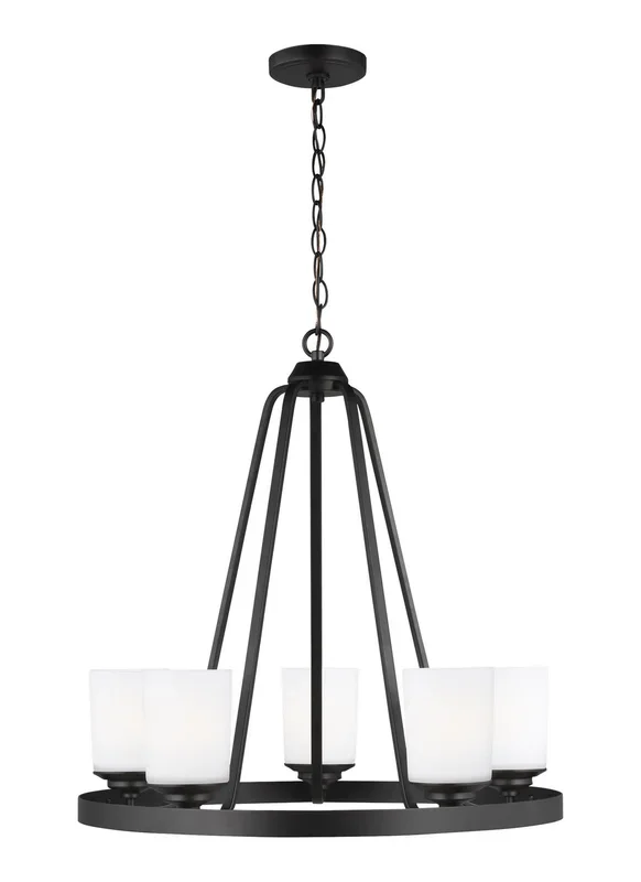 Generation Lighting – 3130705EN3-112 – Five Light Chandelier – Kemal – Midnight Black