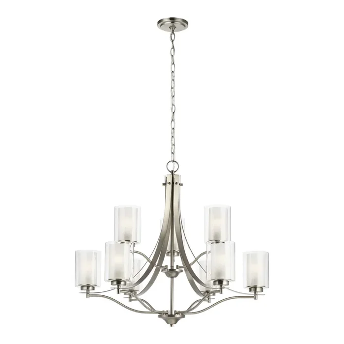 Generation Lighting – 3137309EN3-962 – Nine Light Chandelier – Elmwood Park – Brushed Nickel