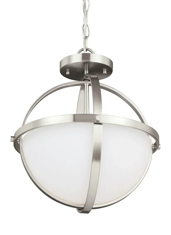Generation Lighting – 7724602EN3-962 – Two Light Semi-Flush Convertible Pendant – Alturas – Brushed Nickel
