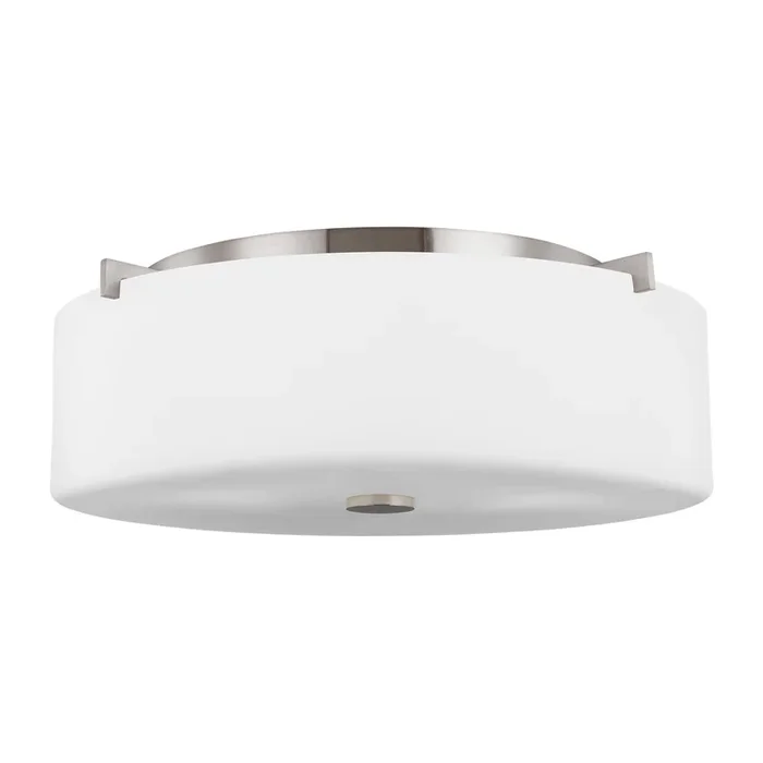 Generation Lighting – FM312EN3/BS – Three Light Flush Mount – Sunset Drive – Brushed Steel – FM312EN3BS