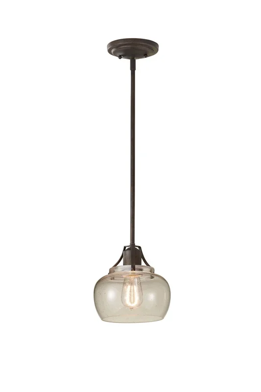 Generation Lighting – P1234RI – One Light Pendant – Urban Renewal – Rustic Iron