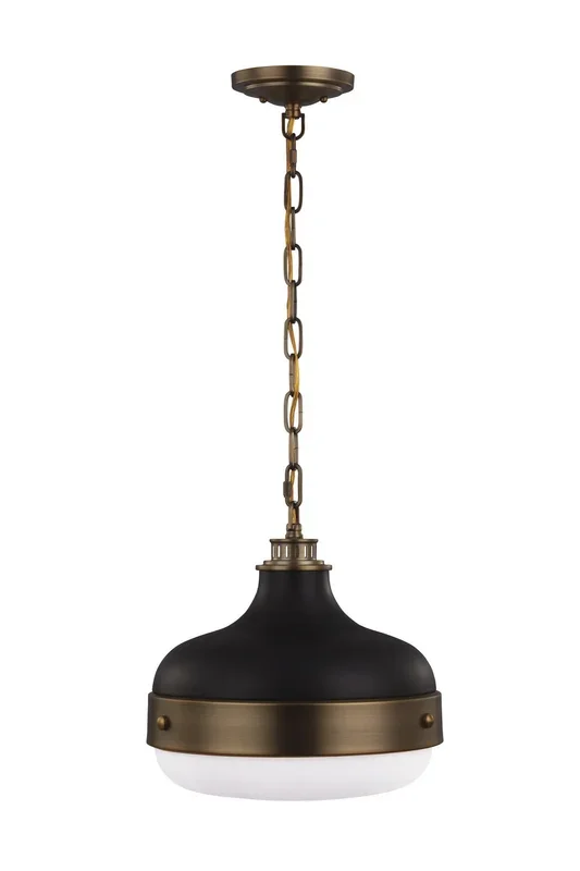 Generation Lighting – P1283DAB/MB – Two Light Pendant – Cadence – Dark Antique Brass / Matte Black
