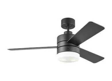 Generation Lighting Era 44 Inch Ceiling Fan 120V 3000K 90 CRI 800Lm Midnight Black (3ERAR44MBKD)