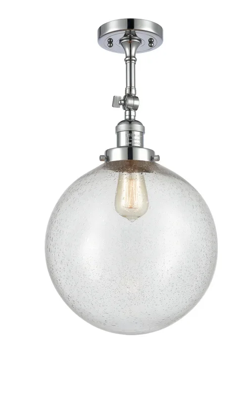 Innovations – 201F-PC-G204-12 – One Light Semi-Flush Mount – Franklin Restoration – Polished Chrome
