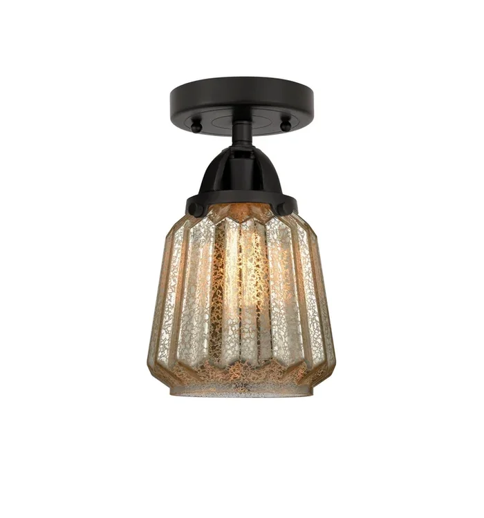 Innovations – 288-1C-BK-G146 – One Light Semi-Flush Mount – Nouveau 2 – Matte Black – 2881CBKG146