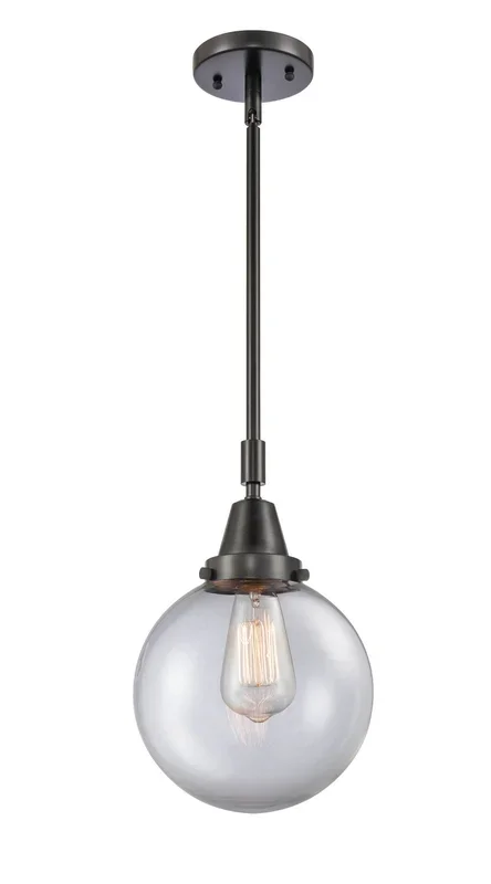 Innovations – 447-1S-BK-G202-8-LED – LED Mini Pendant – Caden – Matte Black – 4471SBKG2028LED