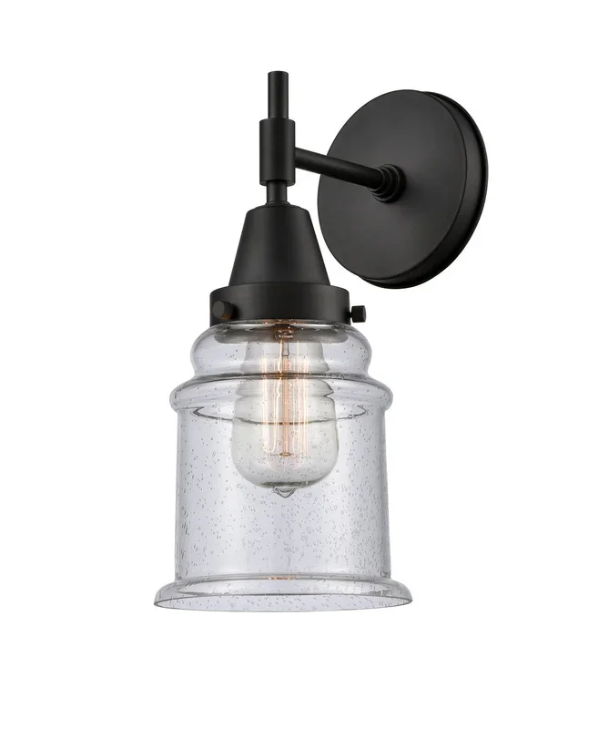 Innovations – 447-1W-BK-G184 – One Light Wall Sconce – Caden – Matte Black – 4471WBKG184