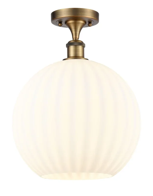 Innovations – 516-1C-BB-G1217-12WV – LED Semi-Flush Mount – Ballston – Brushed Brass – 5161CBBG121712WV
