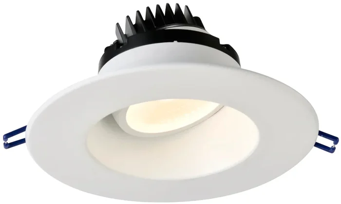 Lotus LED Lights 6 Inch Round Regressed Gimbal 15W LED 2700K White 38 Degree 1200Lm Type IC Airtight Wet Locations Energy Star 90 CRI (LRG6-27K-WH)
