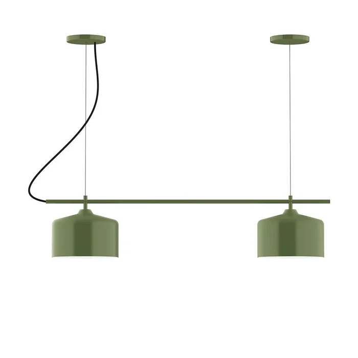 Montclair Light Works – CHB419-22-C22 – Two Light Linear Chandelier – Axis – Fern Green – CHB41922C22