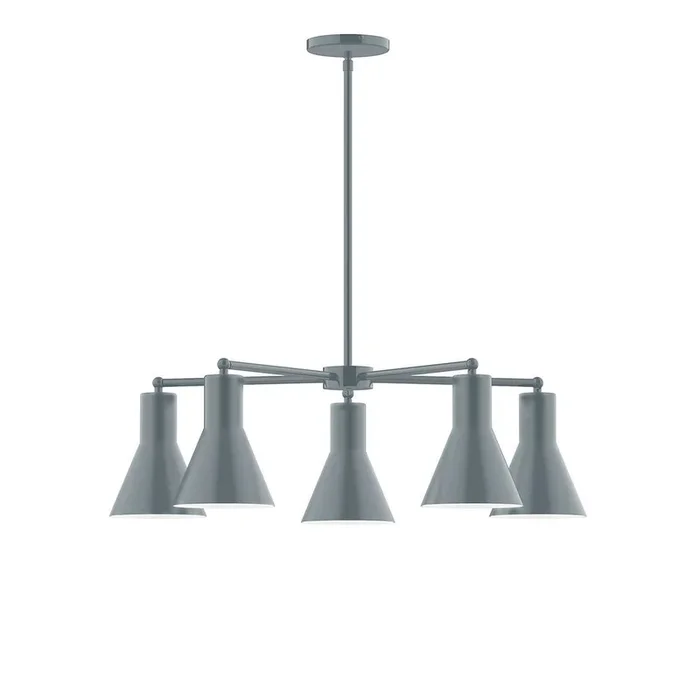 Montclair Light Works – CHC436-40 – Five Light Chandelier – Flare – Slate Gray – CHC43640