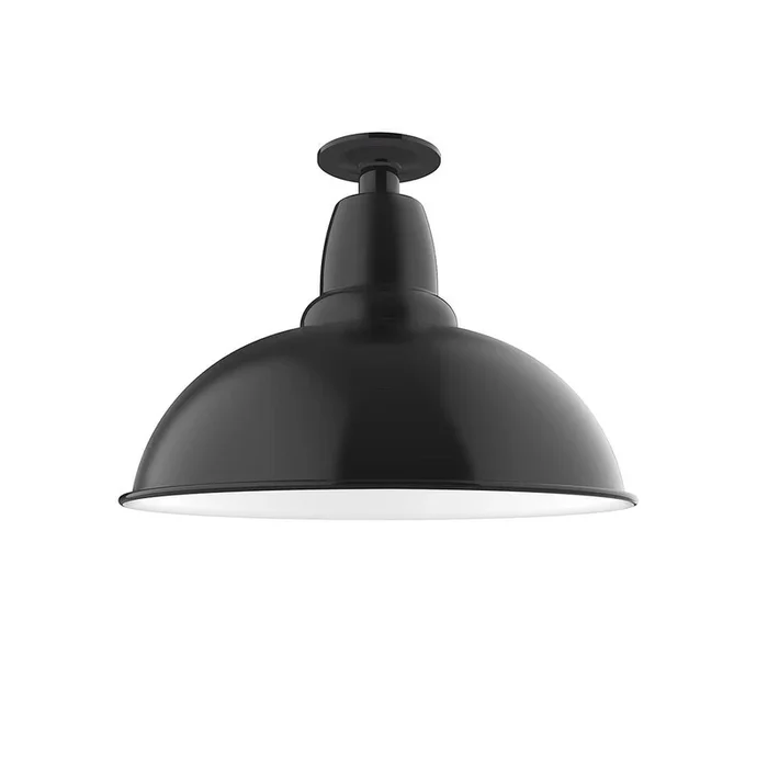 Montclair Light Works – FMB108-41-W16 – One Light Flush Mount – Cafe – Black – FMB10841W16
