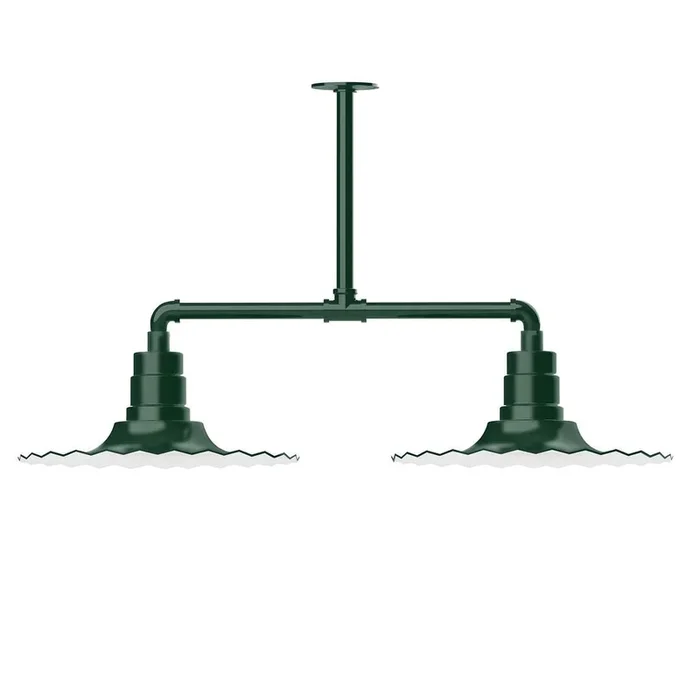 Montclair Light Works – MSD159-42-T36-G06 – Two Light Pendant – Radial – Forest Green – MSD15942T36G06