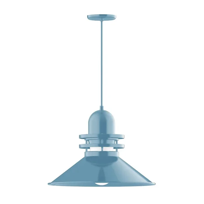 Montclair Light Works – PEB152-54-G07 – One Light Pendant – Atomic – Light Blue – PEB15254G07