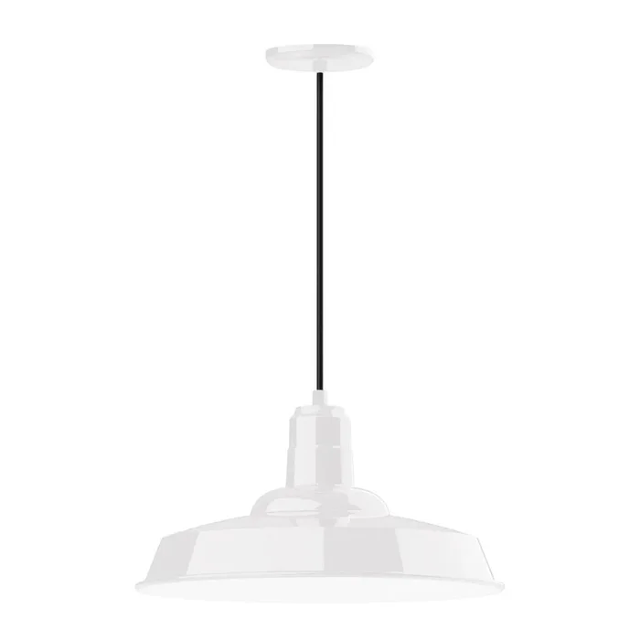 Montclair Light Works – PEB185-44-C22 – One Light Pendant – Warehouse – White – PEB18544C22
