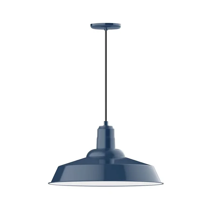 Montclair Light Works – PEB186-50-C12 – One Light Pendant – Warehouse – Navy – PEB18650C12