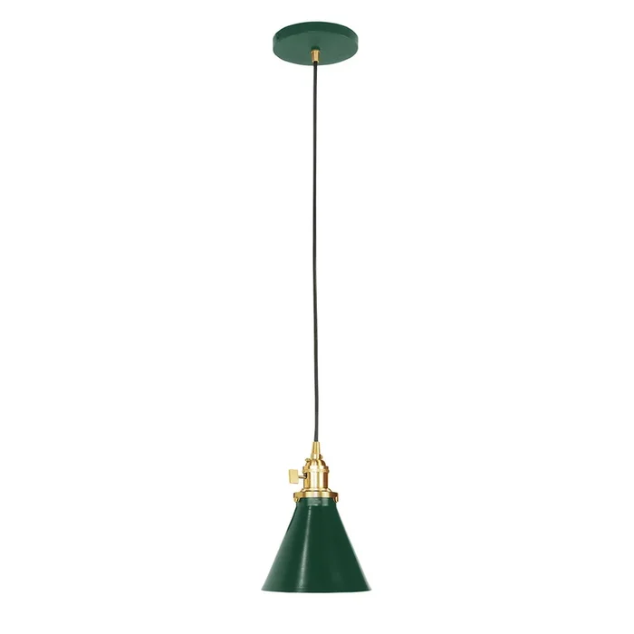 Montclair Light Works – PEB405-42-91-C21 – One Light Pendant – Uno – Forest Green with Brushed Brass – PEB4054291C21
