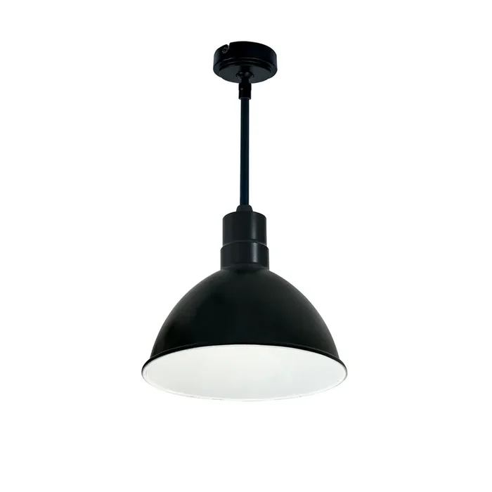 Nora 10 Inch RLM 36 Inch Stem Mounted LED Shade 2000Lm 4000K Black/White 120V 0-10V/Triac/ELV And 277V 0-10V Dimming (NRLM-10ST2040BWLE4/36)