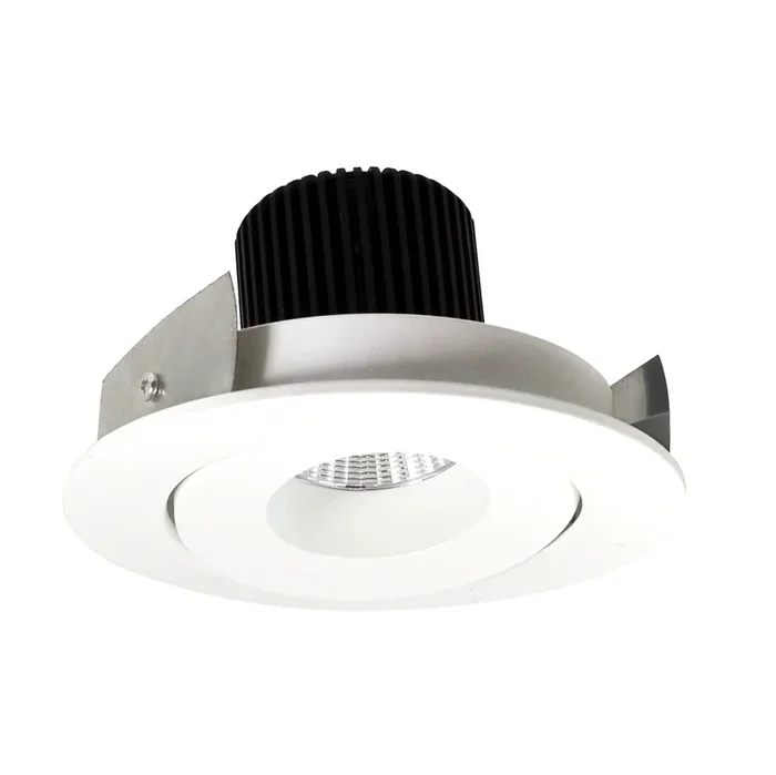 Nora 4 Inch Iolite High Lumen Round Surface Gimbal Adjustable Trim 1500/2000/2500Lm 3000K Matte Powder White (NIO-4RG30XMPW/HL)