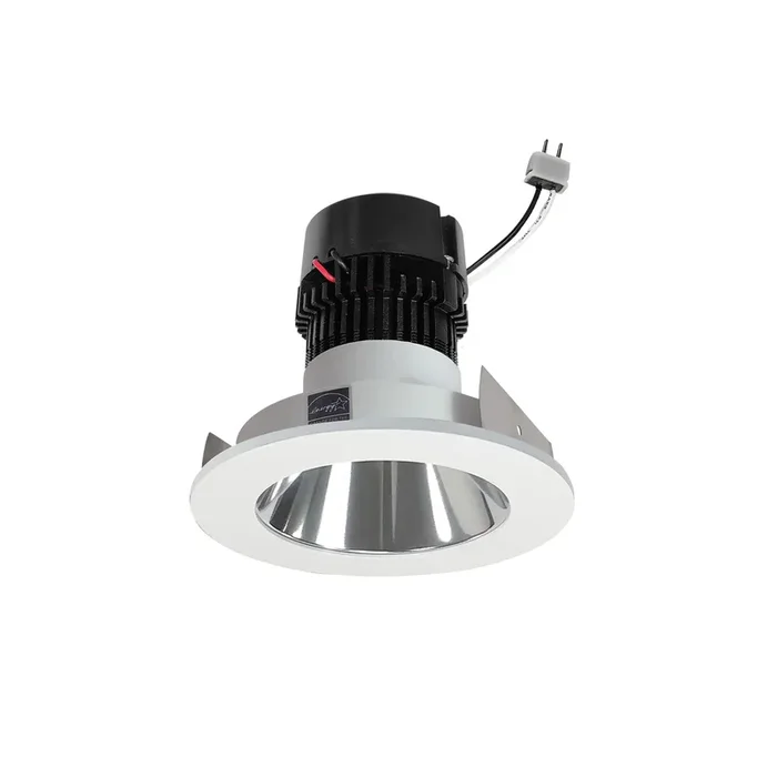 Nora 4 Inch Pearl Low Voltage LED Round Retrofit Reflector 1150Lm 11W 4000K Specular Clear Reflector/Matte Powder White Flange (NPRLV-4RNDC40XCMPW)