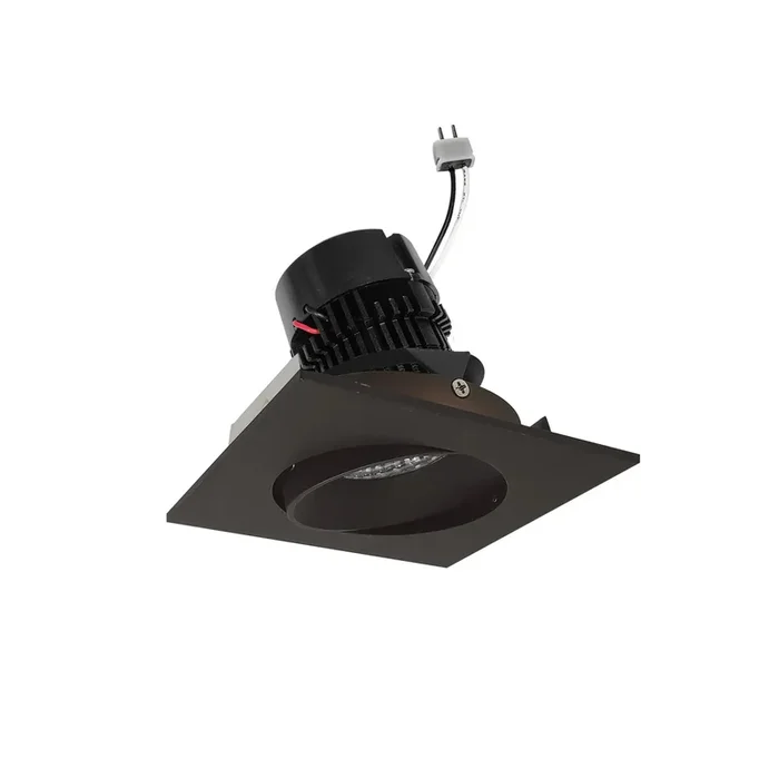 Nora 4 Inch Pearl Low Voltage LED Square Adjustable Cone Retrofit 1200Lm 11W 3000K Bronze Reflector/Bronze Flange (NPRLV-4SC30XBZ)