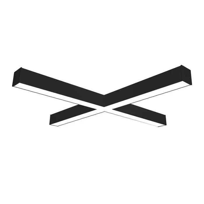 Nora X Shaped L-Line LED Direct Linear Wattage/CCT Selectable 30W/44W/57W 3000K/3500K/4000K Black Finish (NLINSW-X334B)