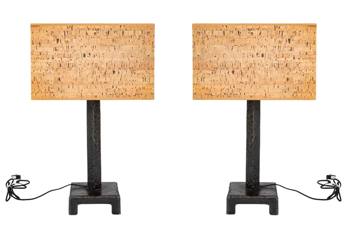 Pair of Brutalist Candlesticks as Lamps