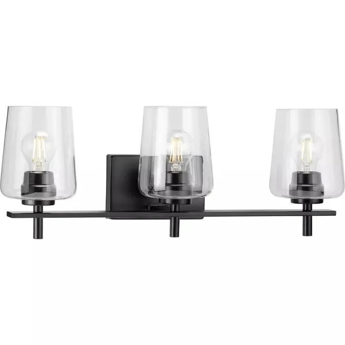 Progress Lighting 9430036231M Calais 3 Light 60W Bath And Vanity Light Medium Base Matte Black (P300362-31M)