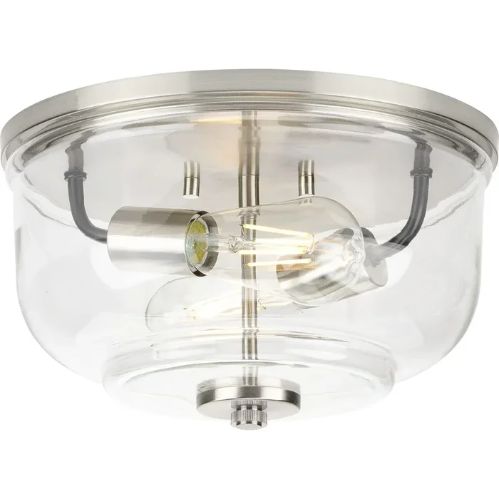 Progress Lighting Rushton Collection 2 Light 60W Medium Base Flush Mount Close To Ceiling Fixture (P350205-009)