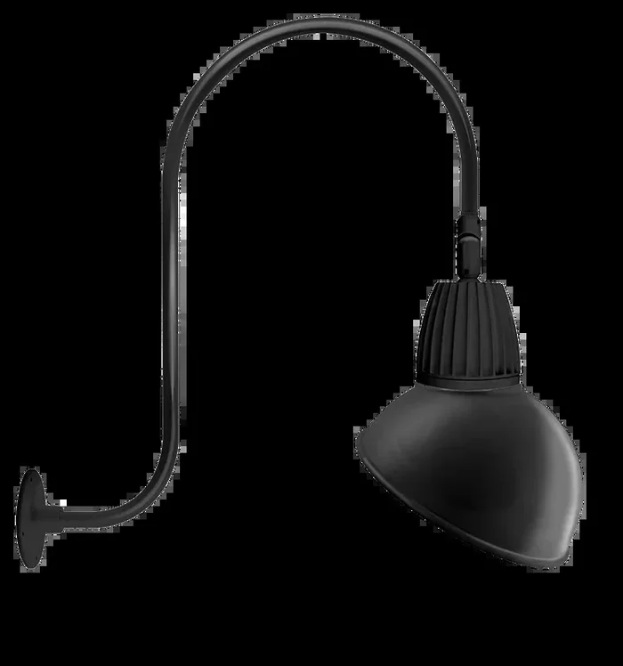 RAB Gooseneck Style3 26W Warm LED 15 Inch Angled Dome Shade Rectangular Reflector Black (GN3LED26YRADB)