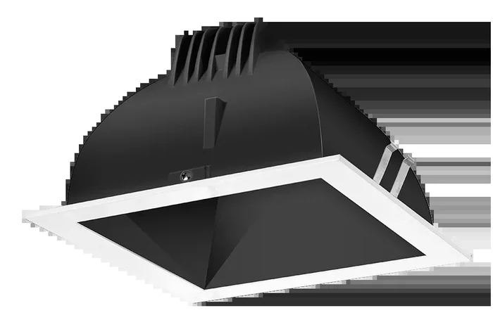 RAB LED Trim MOD 4 Inch Square 80 Degree 3500K 80 CRI Black Cone White Ring (NDLED4SD-80YN-B-W)