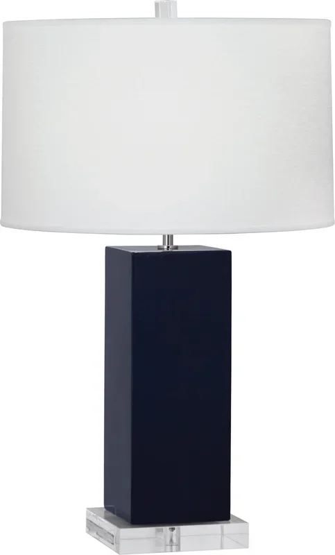 Robert Abbey – MB995 – One Light Table Lamp – Harvey – Midnight Blue Glazed Ceramic – MB995