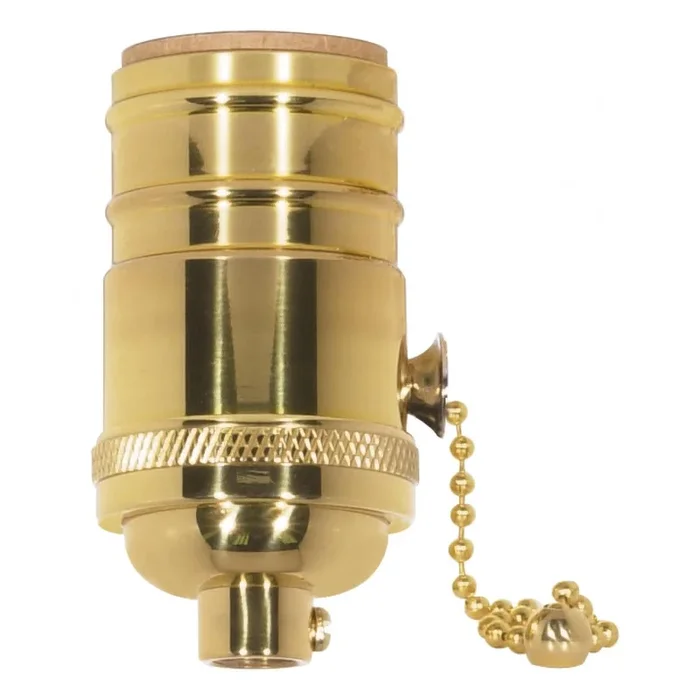 Satco – 80-1052 – On-Off Pull Chain Socket – Polished Brass – 801052