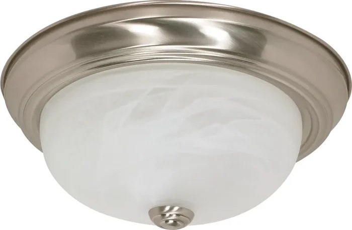 SATCO/NUVO 2-Light 13 Inch Flush Mount Alabaster Glass Color (60-6001)